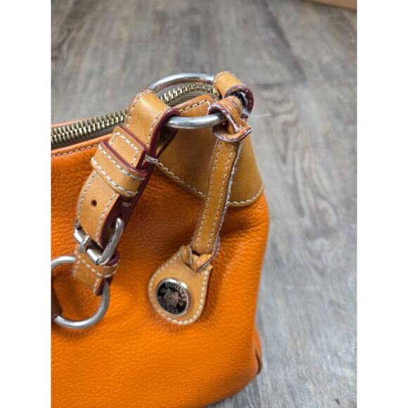 Dooney & Bourke Small O-Ring Slouch Shoulder Bag Orange Leather Original Purse - Picture 2 of 9